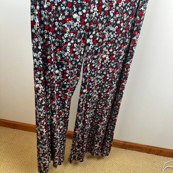 NEW Free People Vibe Check One Piece Jumpsuit Black Ditsy Shell XL Boho Floral - Picture 11 of 16